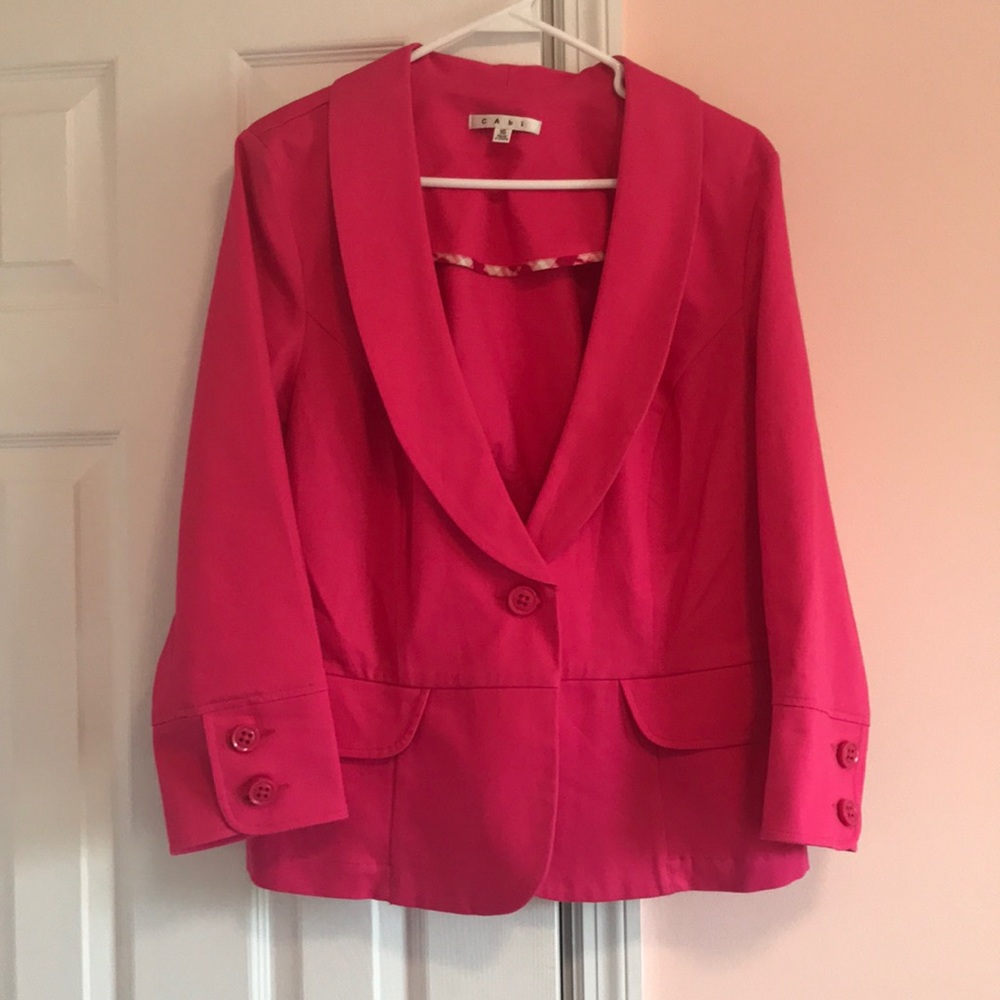 Womens Pink Shawl Collar Blazer Jacket